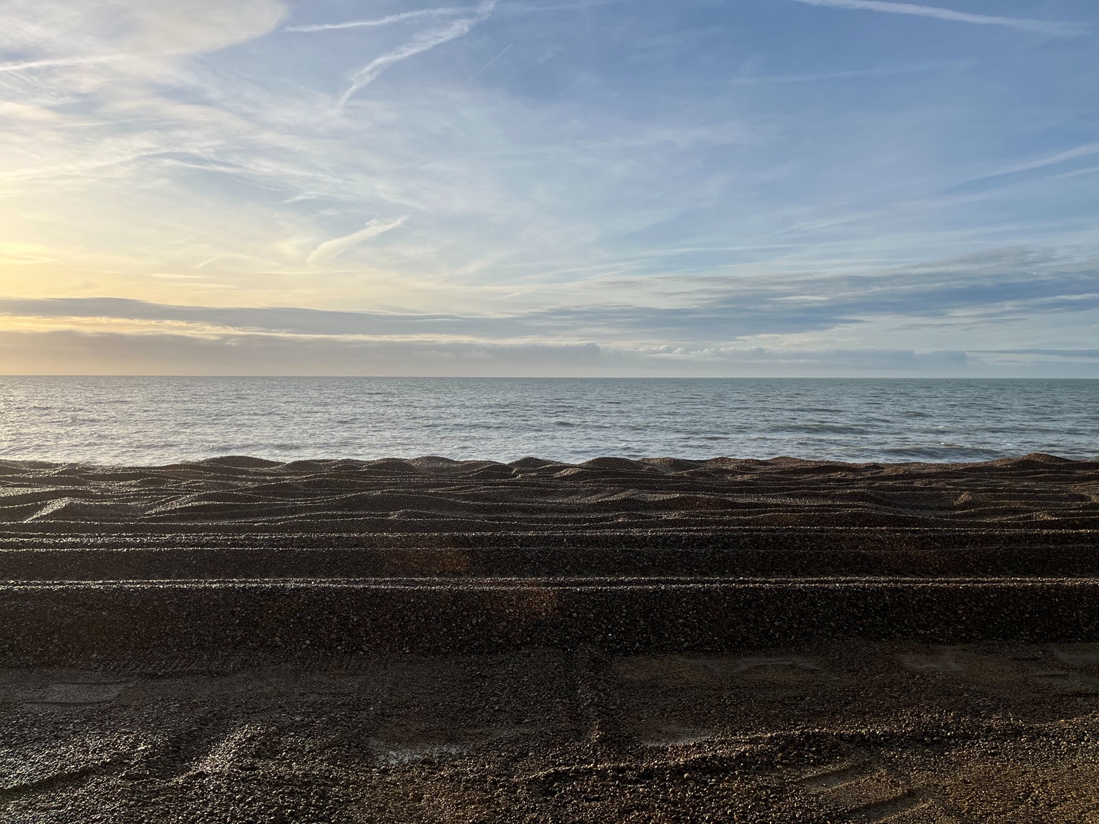 Seascape at golden hour on the Kent coast